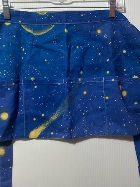 Vintage Blue Galactic Half Apron 3 Pockets 70’s Retro